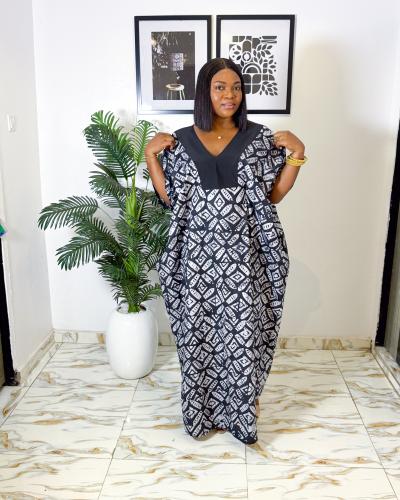 Royal Adire Maxi Gown